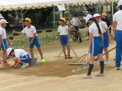 運動会の前日準備