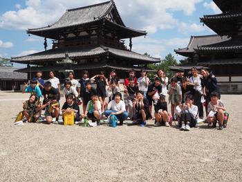 法隆寺での様子