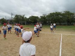 5年生紅白対抗ドッジビー大会の様子