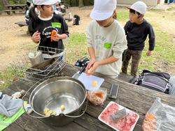 野外炊飯カレー作り