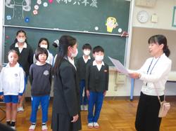 全校朝会の様子