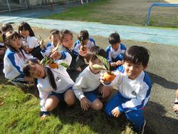 幼稚園の柿をいただきに行きました
