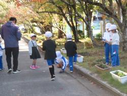 1年生落ち葉集め