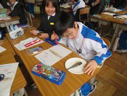 3年生研究授業（食育）の様子