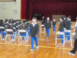 卒業式の練習の様子