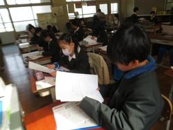 修了式後の学級活動