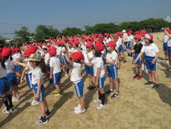 運動会応援合戦の練習の様子