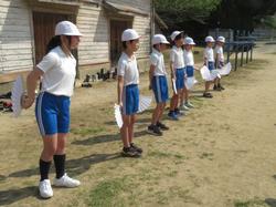 運動会応援合戦の練習の様子