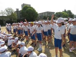 運動会応援合戦の練習の様子