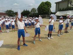 応援合戦の練習の様子