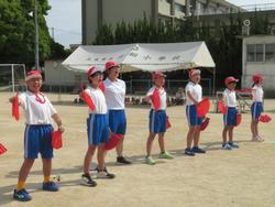 応援合戦の練習の様子