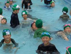1年生着衣水泳の様子