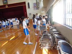 音楽会体育館練習の準備