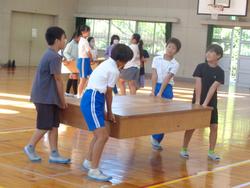 音楽会体育館練習の準備
