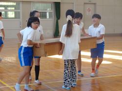 音楽会体育館練習の準備