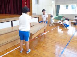 音楽会体育館練習の準備