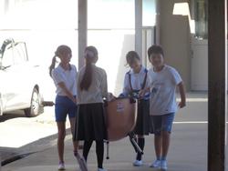 音楽会に向けて体育館練習の準備