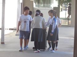 音楽会に向けて体育館練習の準備