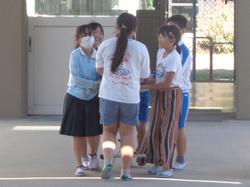音楽会に向けて体育館練習の準備