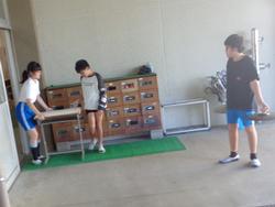 音楽会に向けて体育館練習の準備
