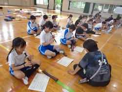 5年生音楽会の体育館練習