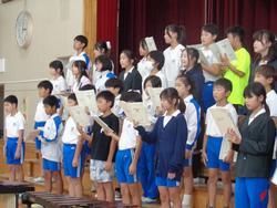 6年生音楽会の体育館練習
