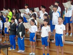 6年生音楽会の体育館練習