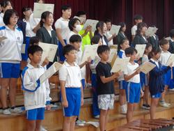 6年生音楽会の体育館練習