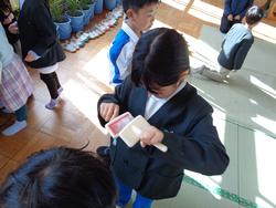 1年生糸車をまわしてみたよ