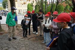 6年生修学旅行碑めぐりの様子