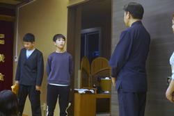 6年生修学旅行宮浜グランドホテル入館式の様子