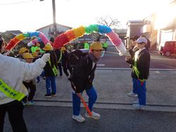 校門前での挨拶の様子