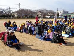 一斉下校の様子