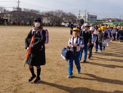 一斉下校の様子