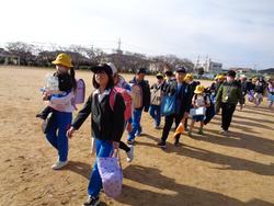 一斉下校の様子