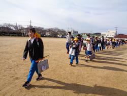 一斉下校の様子