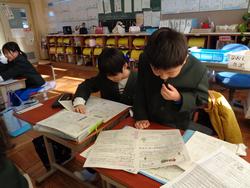 始業式後の三樹っ子たち