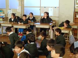 始業式後の三樹っ子たち