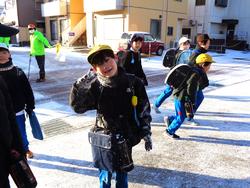 雪がいっぱい 大喜びの三樹っ子
