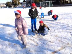 雪がいっぱい 大喜びの三樹っ子