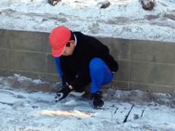 雪がいっぱい 大喜びの三樹っ子