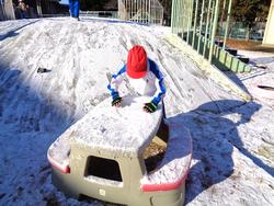 雪がいっぱい 大喜びの三樹っ子