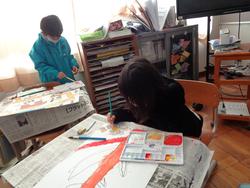 1年生図工の授業。