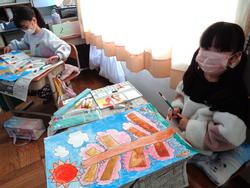 1年生図工の授業。