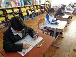 1年生国語の授業。（テスト）