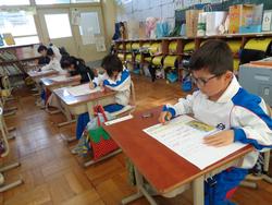 1年生国語の授業。（テスト）