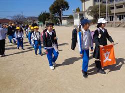 一斉下校の様子