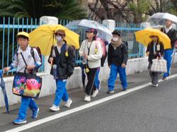 集団登校の様子
