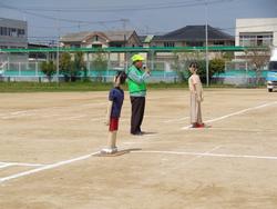 大型車左折巻き込み実験教室の様子