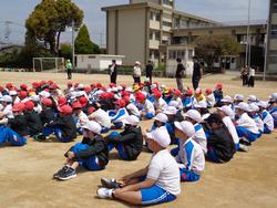 大型車左折巻き込み実験教室の様子